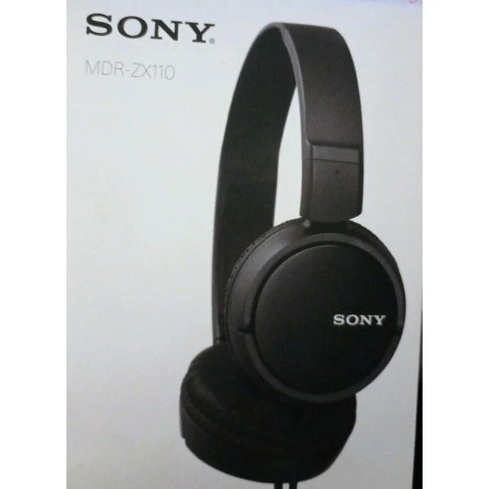 Sony MDR-ZX110 Black Wired 3.5mm Headphones 30mm Drivers. NEW In Box (P0062B6)